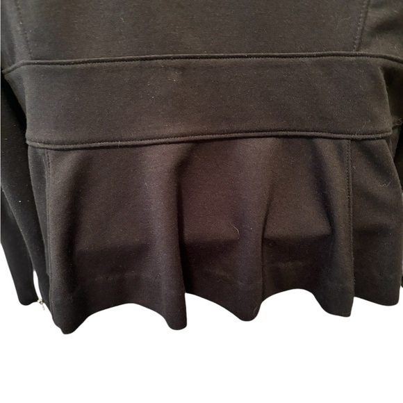 Mara Hoffman GYPSY Black Moto Jacket Sz M Off Center Zipper Pockets Peplum Back - Picture 5 of 9